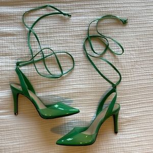 Tie-up Green Heels